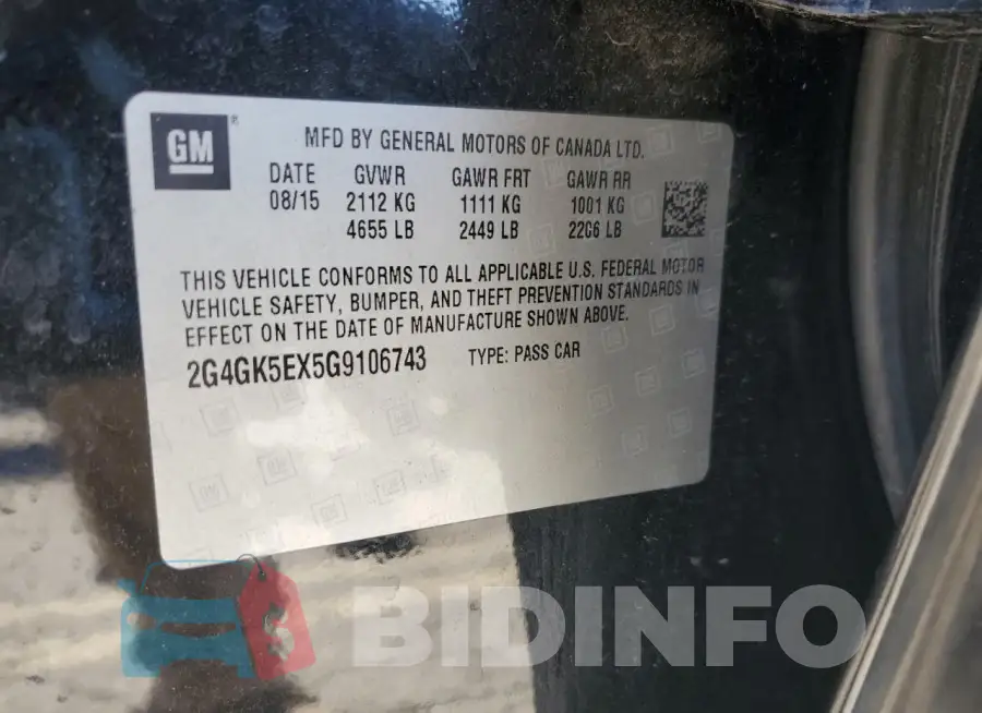 2G4GK5EX5G9106743 Photo# 12