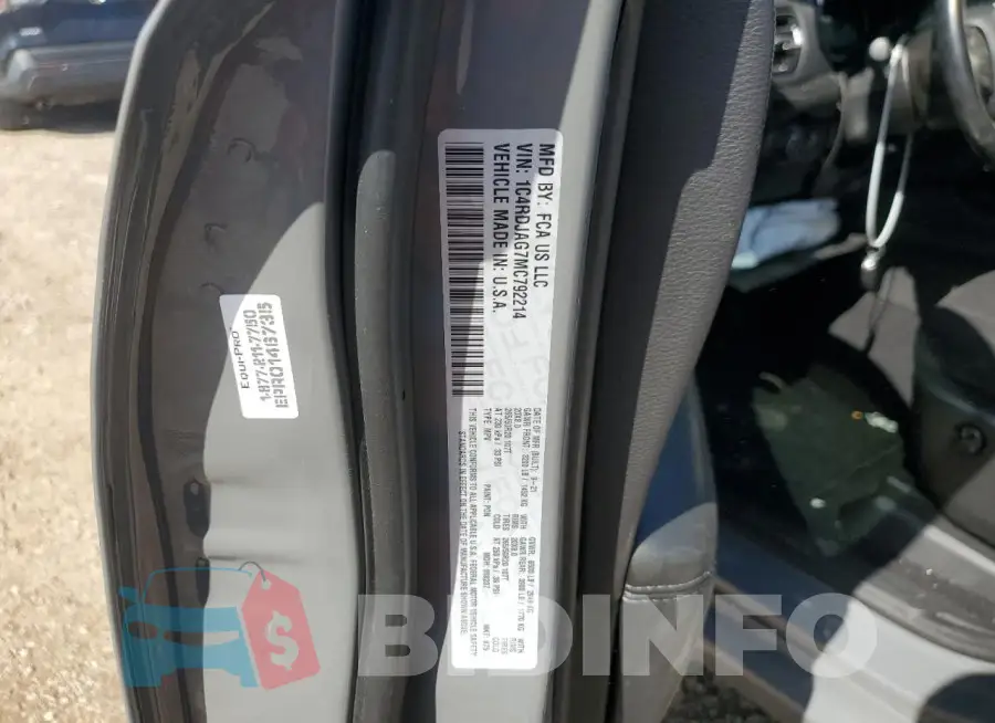 1C4RDJAG7MC792214 Photo# 12
