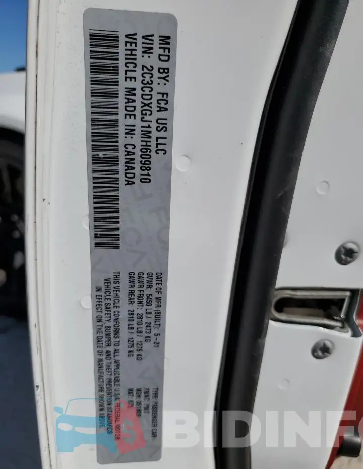 2C3CDXGJ1MH609810 Photo# 12