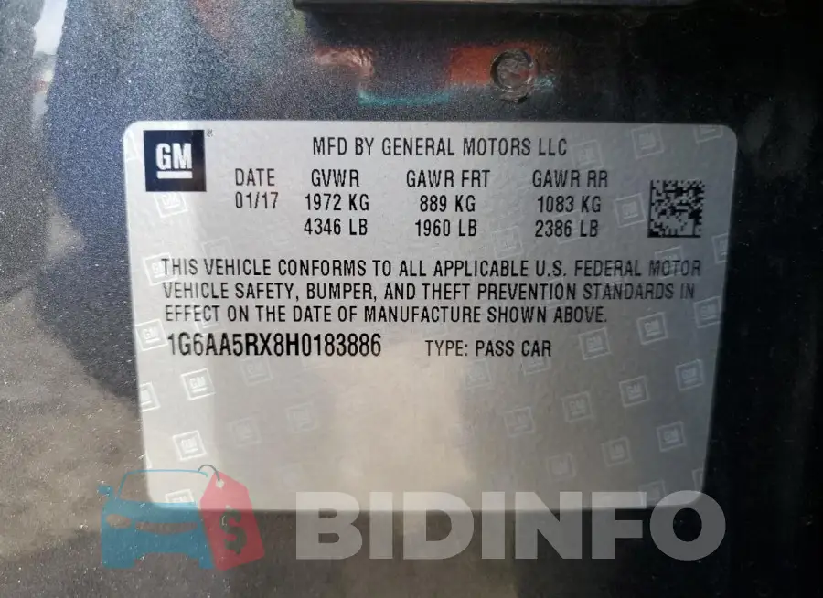 1G6AA5RX8H0183886 Photo# 12