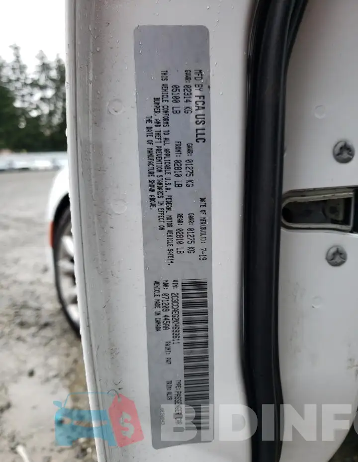 2C3CCAEG2KH693611 Photo# 12