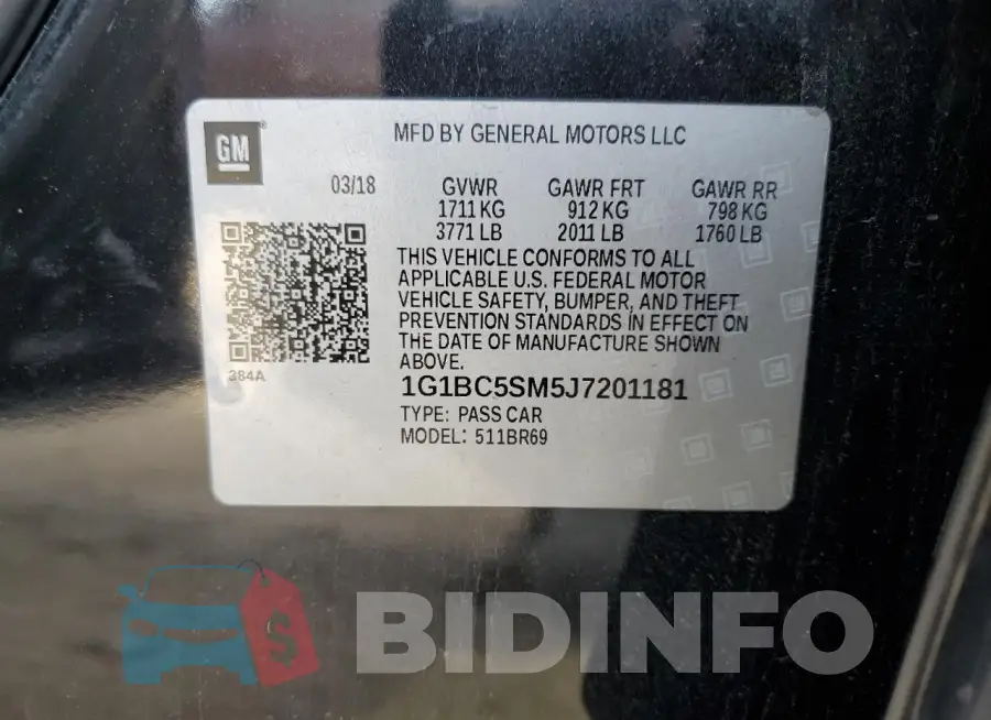 1G1BC5SM5J7201181 Photo# 12