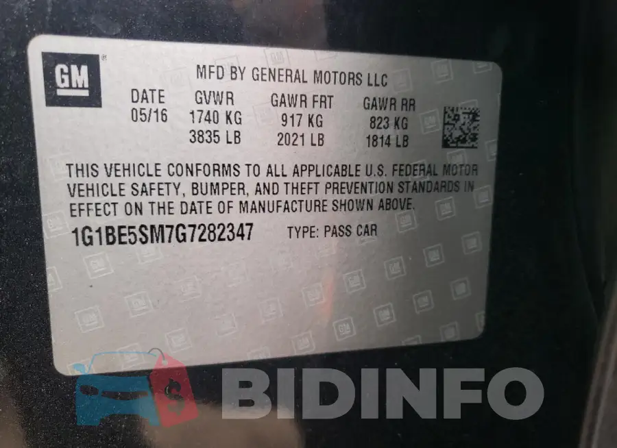 1G1BE5SM7G7282347 Photo# 13