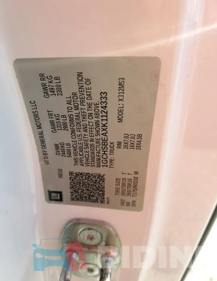 1GCHSBEAXK1124333 Photo# 13