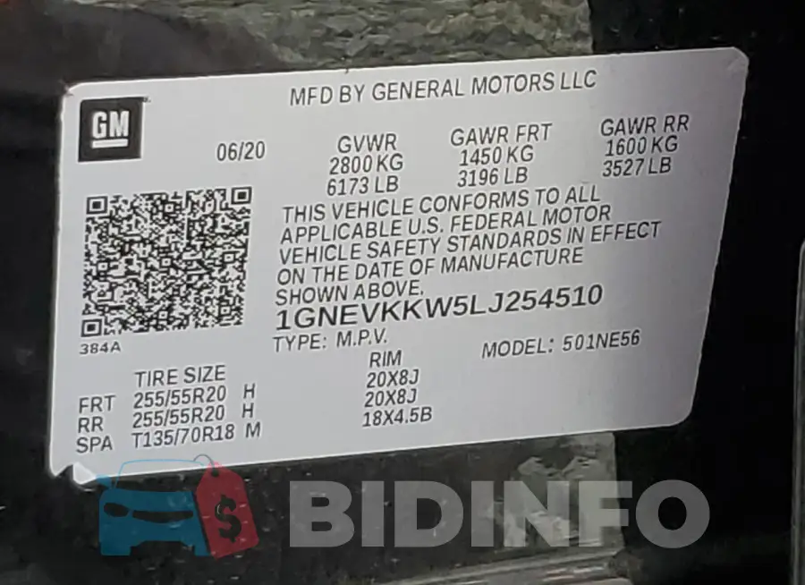 1GNEVKKW5LJ254510 Photo# 13