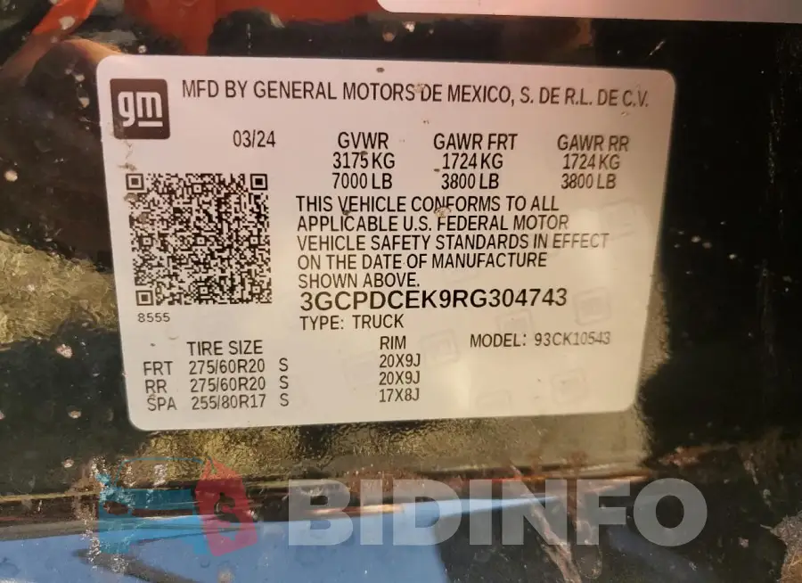 3GCPDCEK9RG304743 Photo# 12