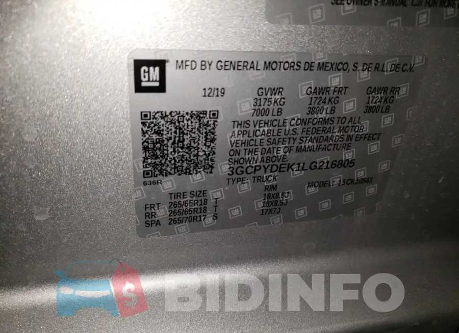 3GCPYDEK1LG216805 Photo# 12