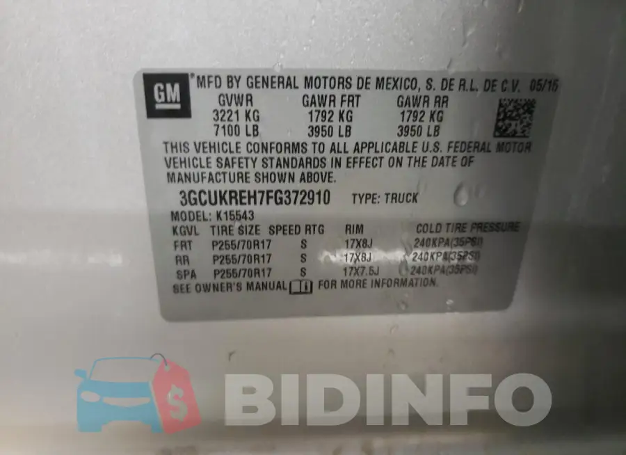 3GCUKREH7FG372910 Photo# 12