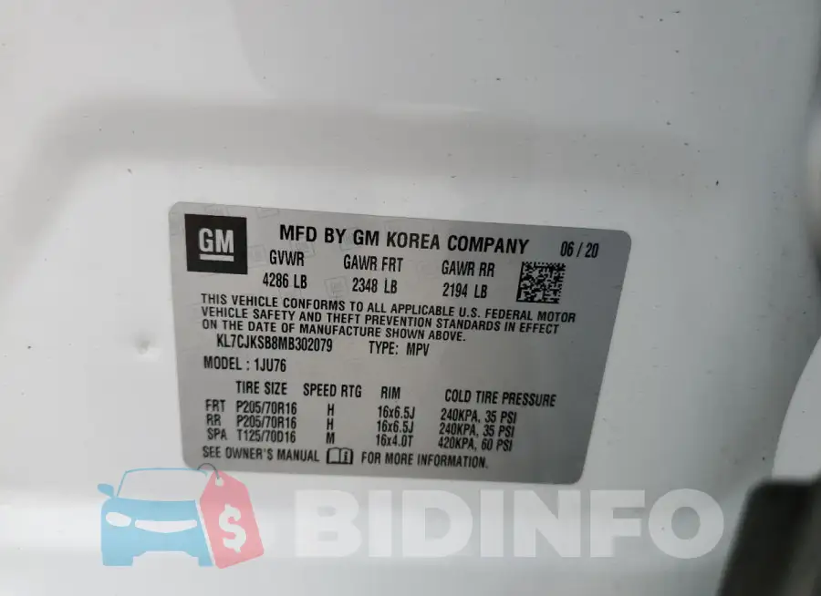 KL7CJKSB8MB302079 Photo# 13