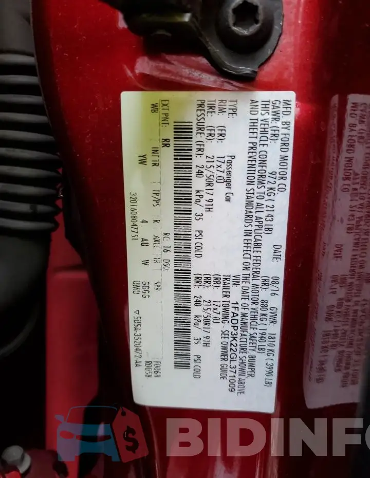 1FADP3K22GL371009 Photo# 12