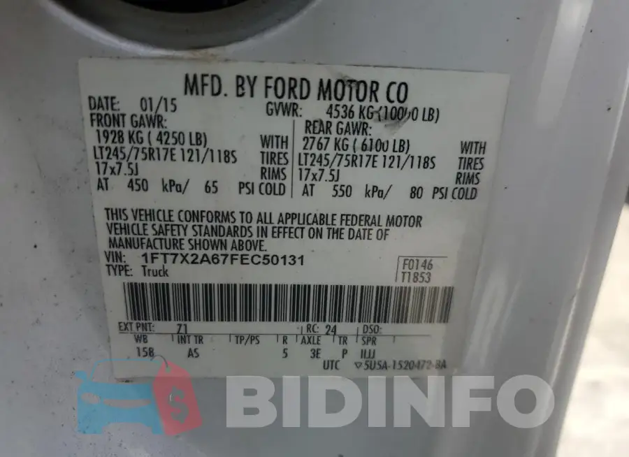 1FT7X2A67FEC50131 Photo# 13