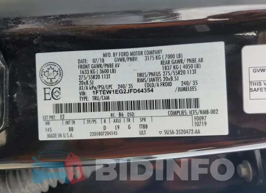 1FTEW1EG2JFD64354 Photo# 12
