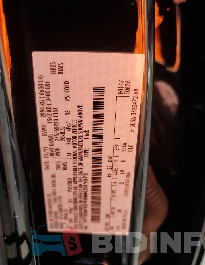 1FTEW1EP0MKD31073 Photo# 10