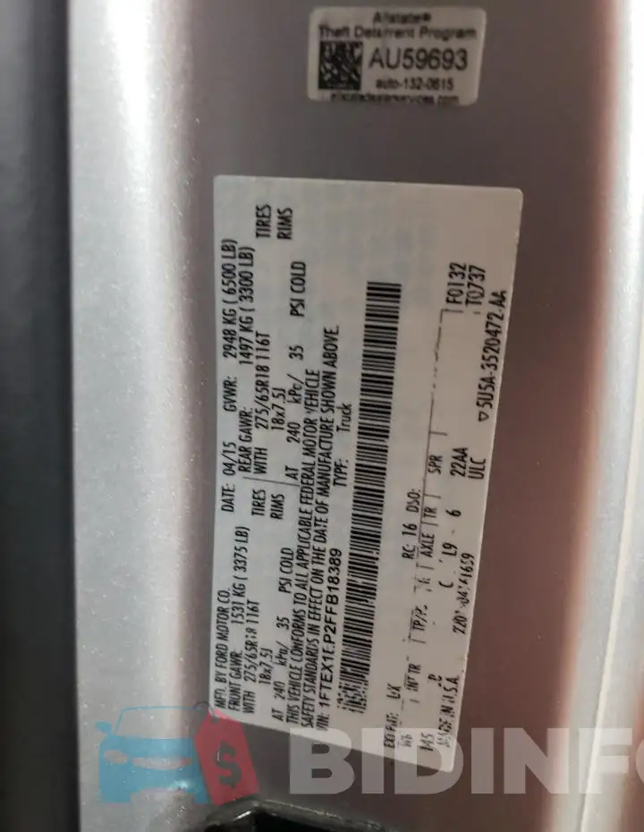 1FTEX1EP2FFB18389 Photo# 12