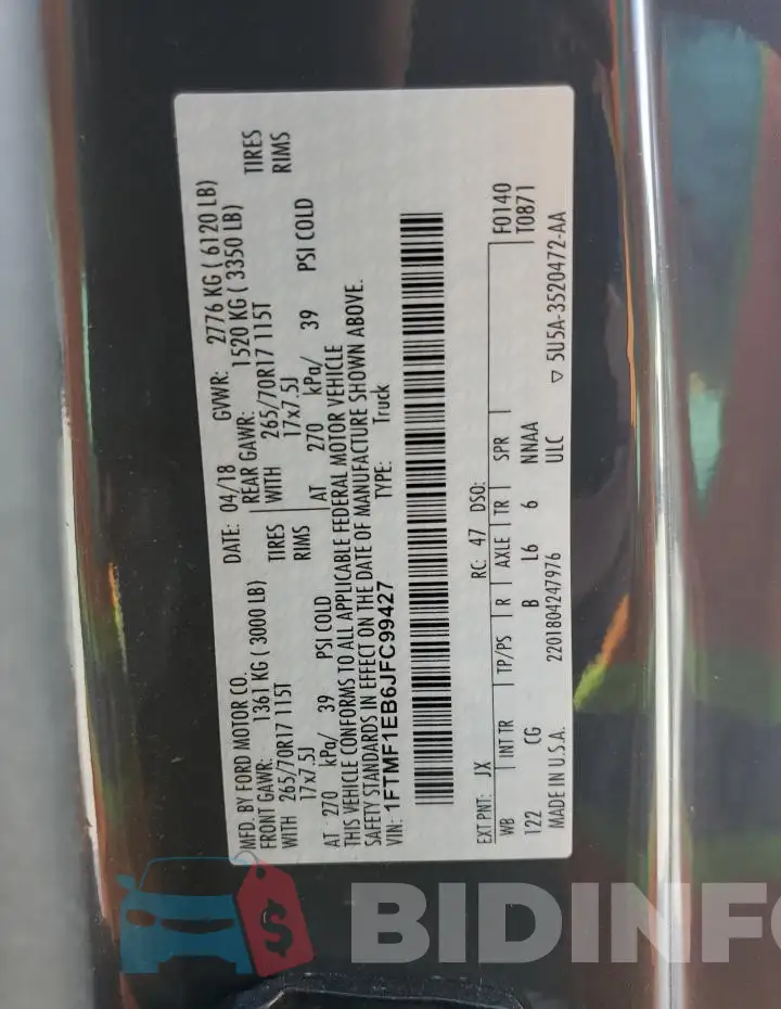 1FTMF1EB6JFC99427 Photo# 12
