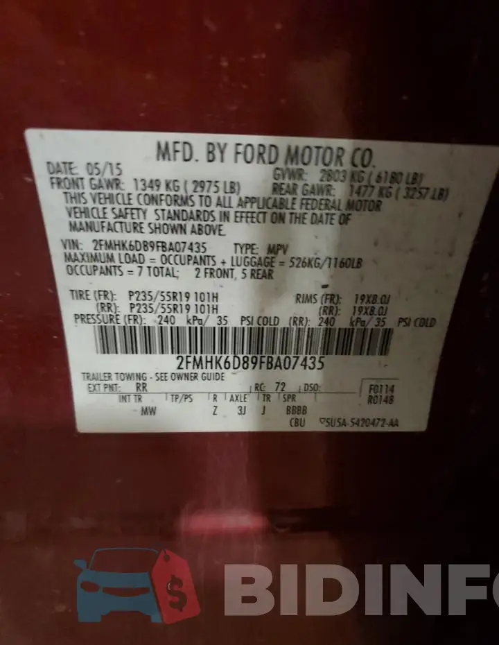 2FMHK6D89FBA07435 Photo# 13