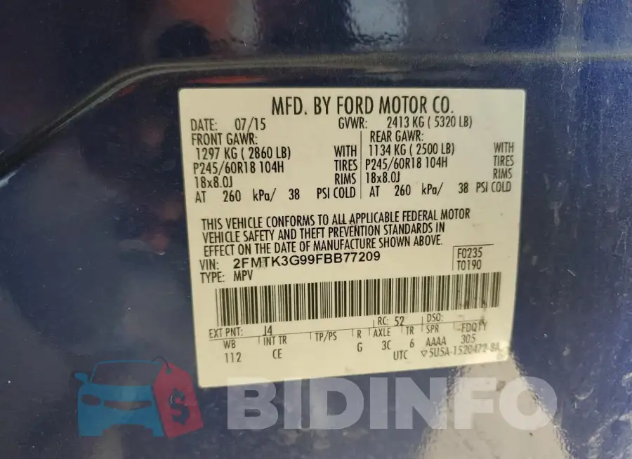 2FMTK3G99FBB77209 Photo# 13