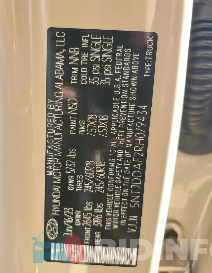 5NTJDDAF2RH079434 Photo# 12