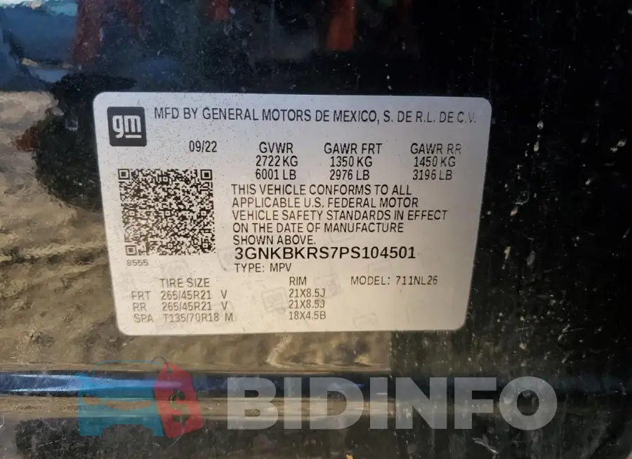 3GNKBKRS7PS104501 Photo# 13