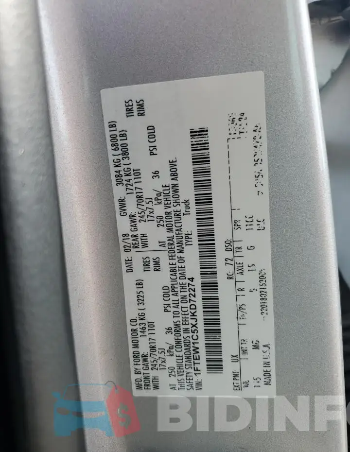 1FTEW1C5XJKD72274 Photo# 12