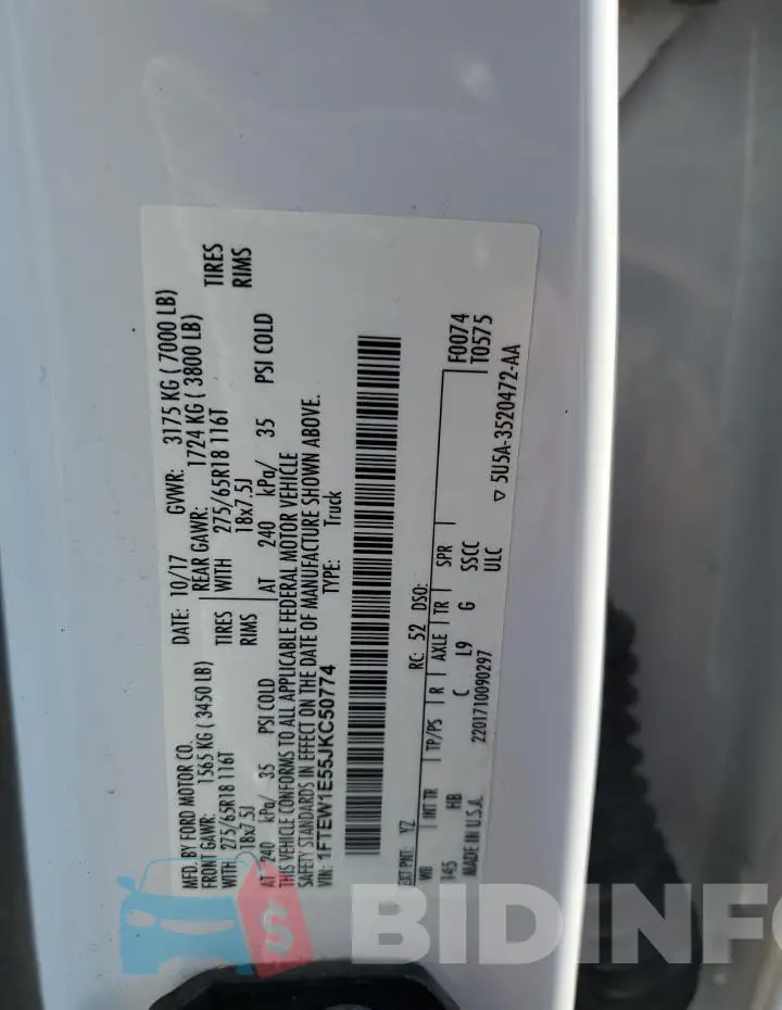 1FTEW1E55JKC50774 Photo# 12