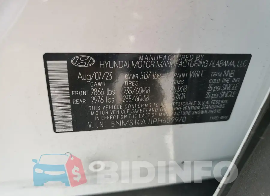 5NMS14AJ1PH609970 Photo# 13