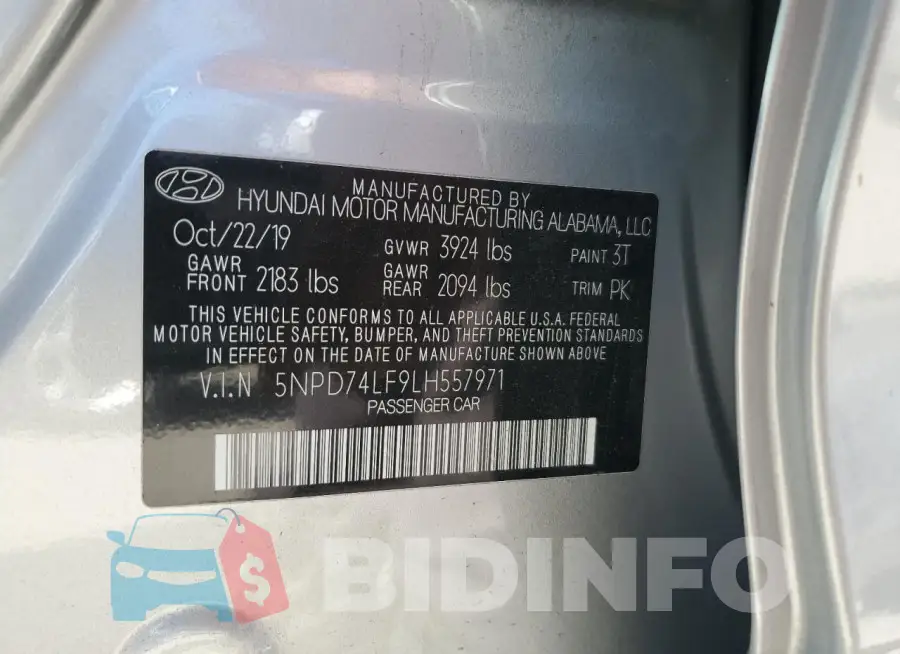5NPD74LF9LH557971 Photo# 13