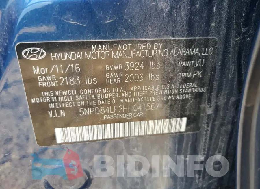 5NPD84LF2HH041567 Photo# 12