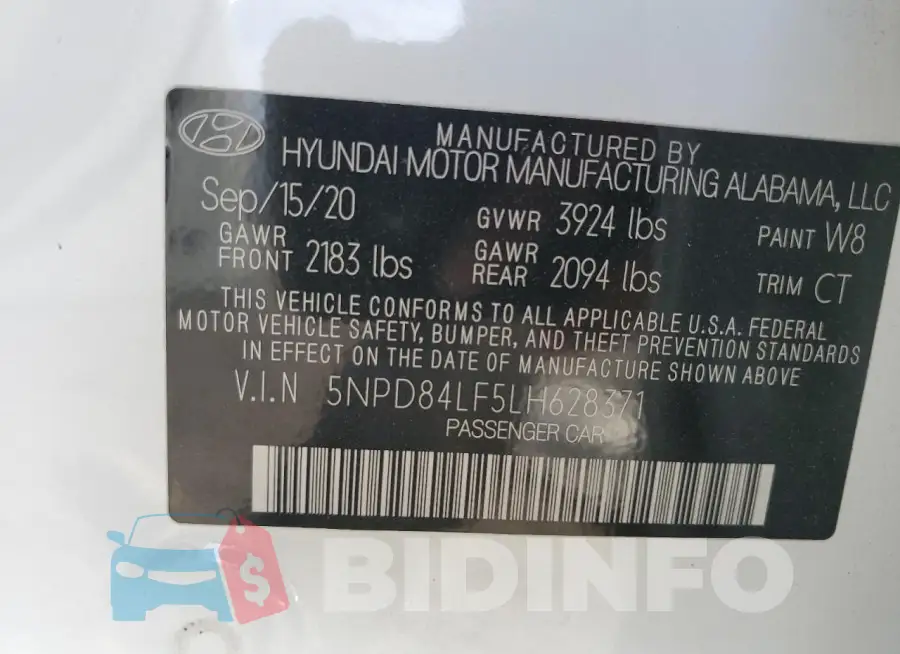 5NPD84LF5LH628371 Photo# 13