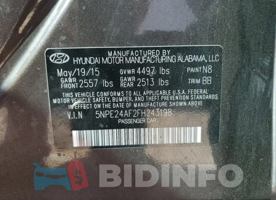 5NPE24AF2FH243198 Photo# 12