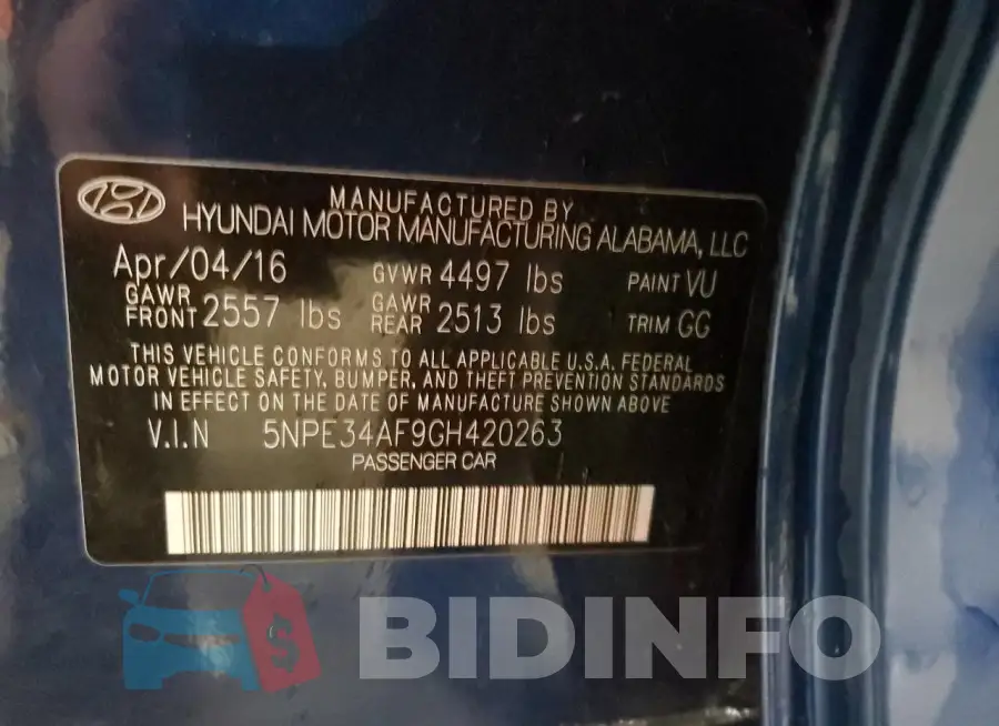 5NPE34AF9GH420263 Photo# 12