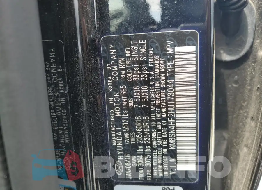 KM8SN4HF2HU173044 Photo# 13