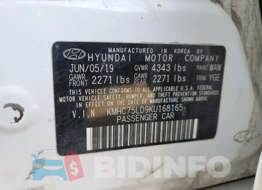 KMHC75LD9KU168165 Photo# 12
