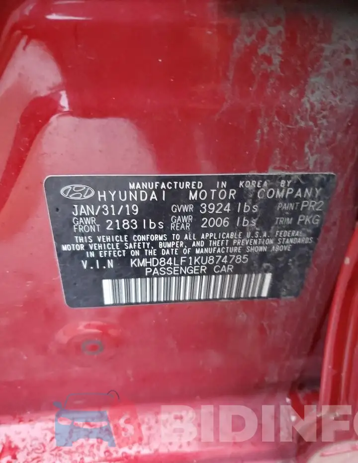 KMHD84LF1KU874785 Photo# 12
