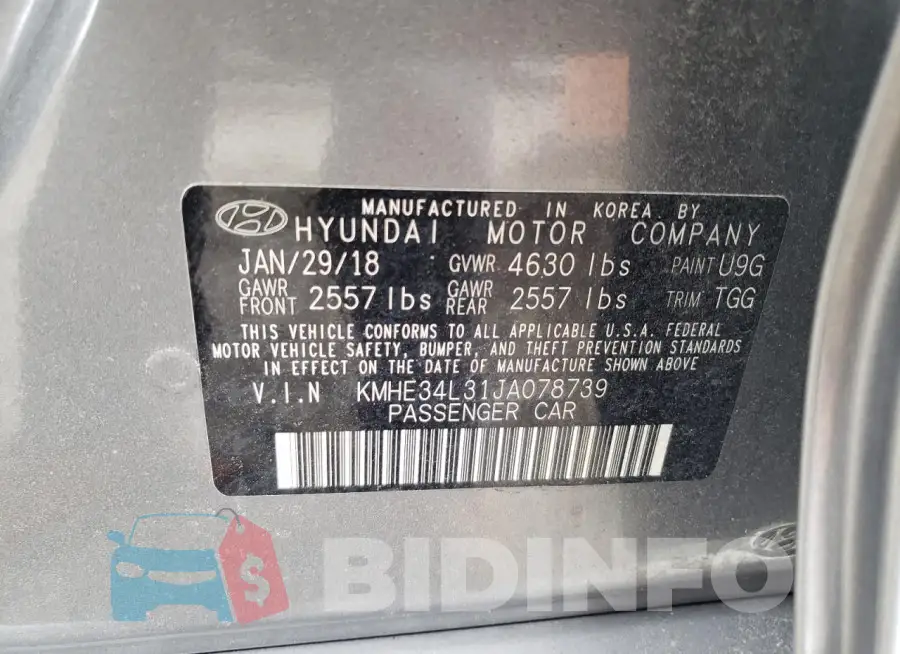 KMHE34L31JA078739 Photo# 12