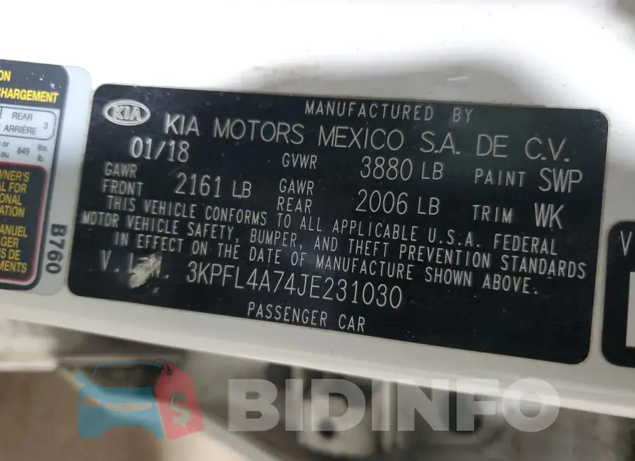3KPFL4A74JE231030 Photo# 12