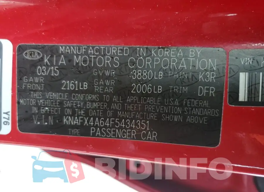 KNAFX4A64F5434351 Photo# 12
