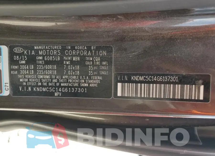 KNDMC5C14G6137301 Photo# 14