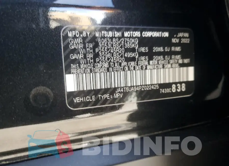 JA4T5UA94PZ022425 Photo# 13