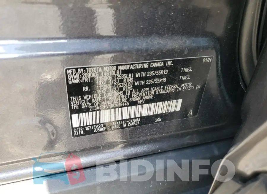 2T3A1RFV1RC419445 Photo# 13