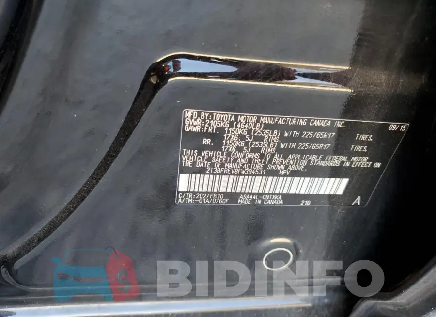 2T3BFREV8FW394531 Photo# 13