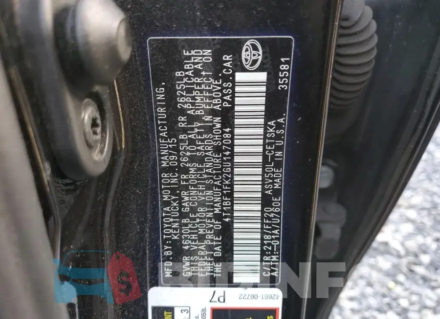 4T1BF1FK2GU147084 Photo# 12