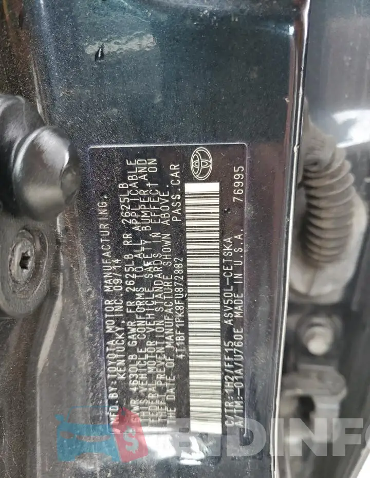 4T1BF1FK8FU872882 Photo# 13