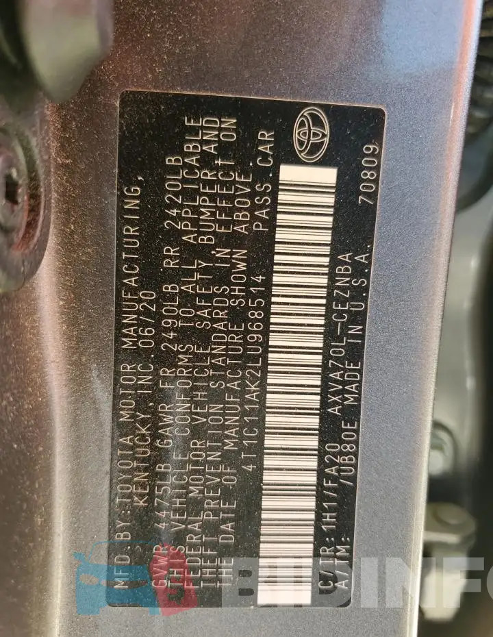 4T1C11AK2LU968514 Photo# 12