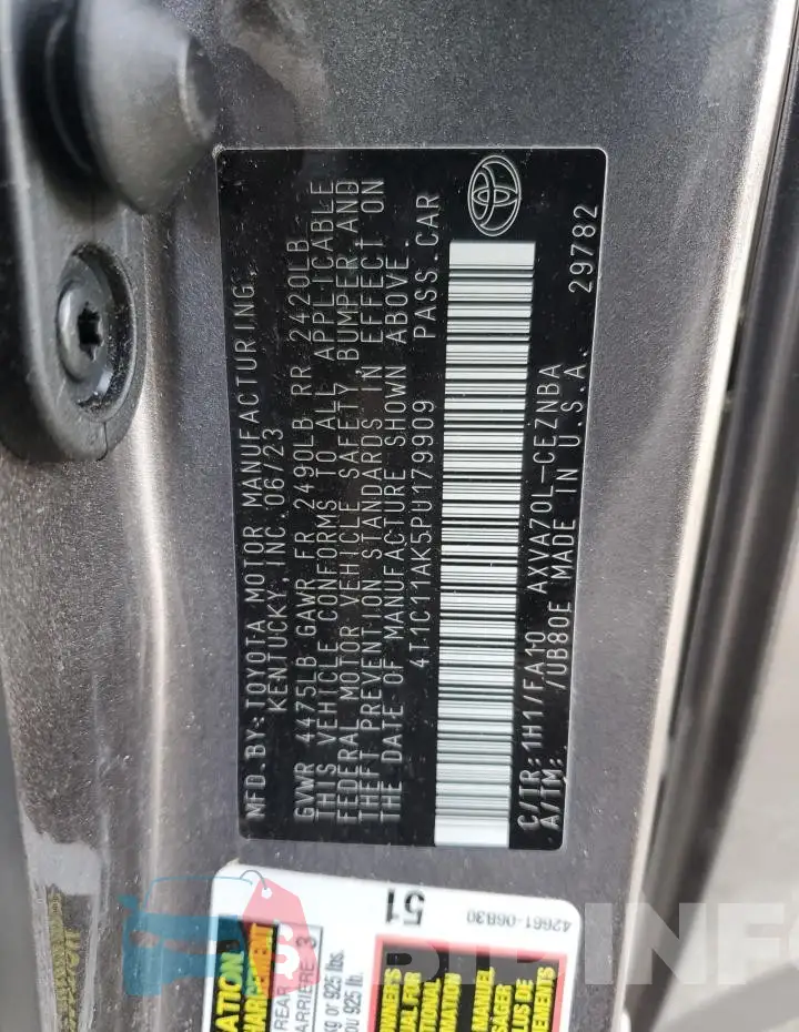4T1C11AK5PU179909 Photo# 12