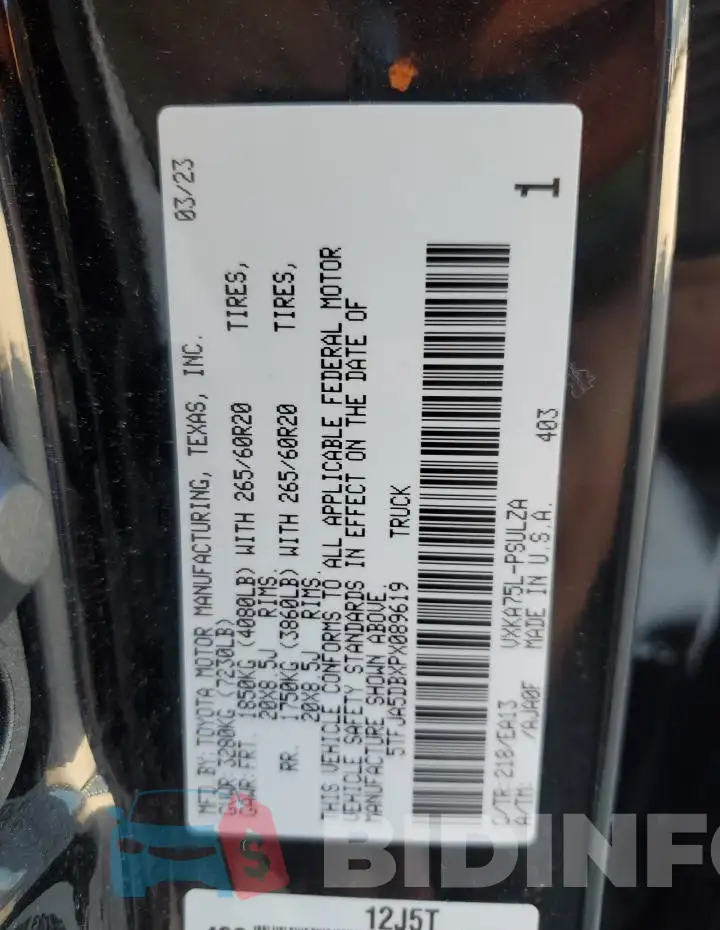 5TFJA5DBXPX089619 Photo# 13