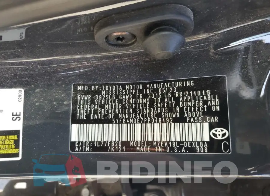 5YFB4MDE7PP048492 Photo# 13