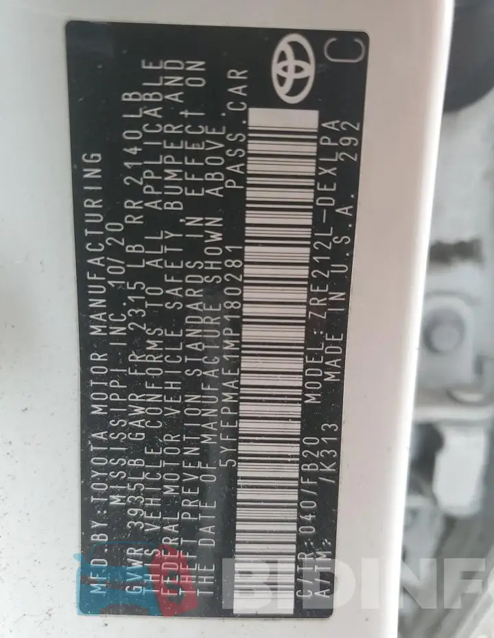 5YFEPMAE1MP180281 Photo# 12