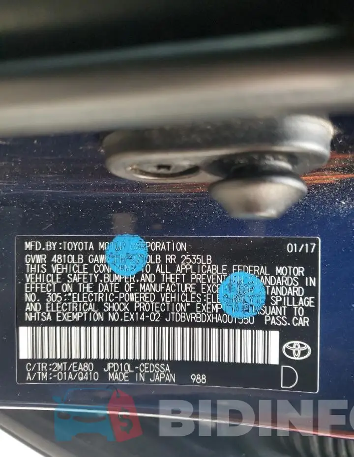 JTDBVRBDXHA001550 Photo# 12