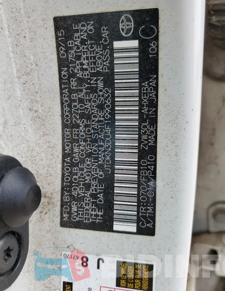 JTDKN3DU4F1990632 Photo# 13